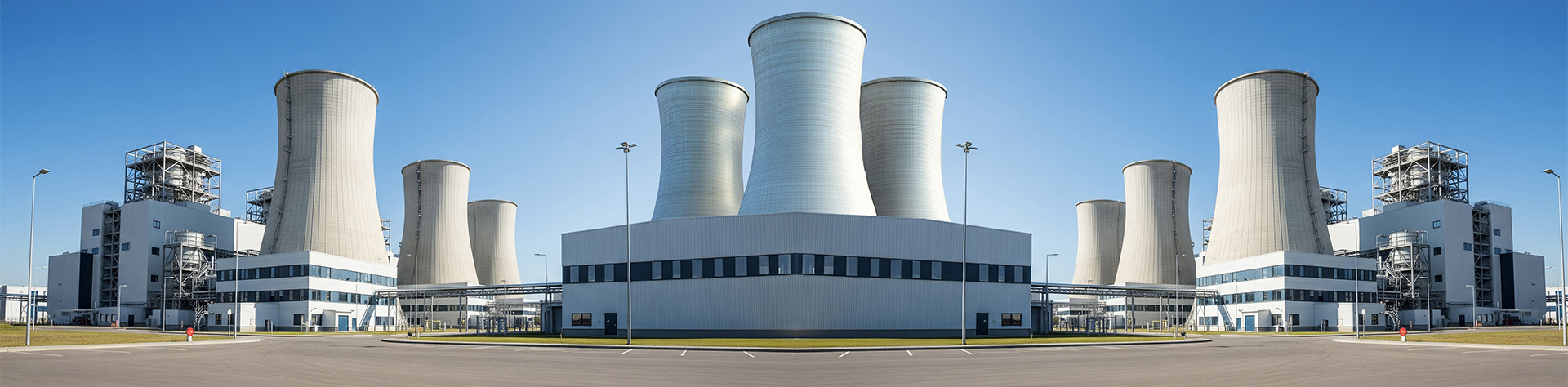 Ozone in cooling tower used in large-scale thermal plant for efficient water cooling system.